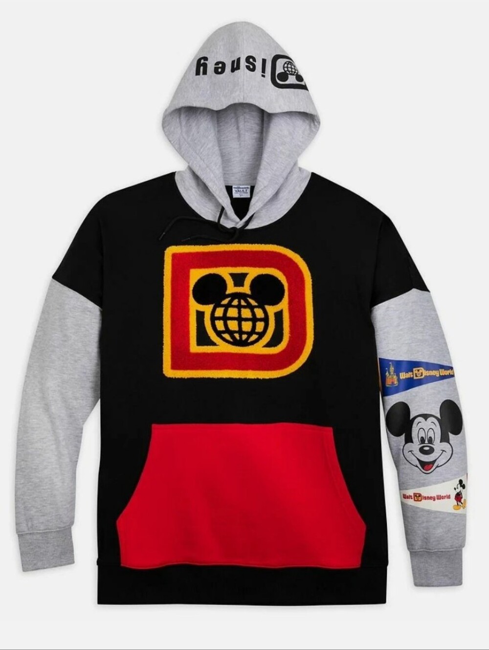 Walt Disney World Vault Collection Pennant Pullover Hoodie Adult Size XL Mickey